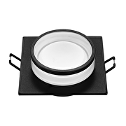Cornice decorativa per downlight da soffitto, low-glare, quadrata, GU10, nera, fissa, IP20