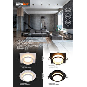 Cornice decorativa per downlight da soffitto, low-glare, rotonda, GU10, bianca, mobile, IP20