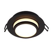 Cornice decorativa per downlight da soffitto, low-glare, rotonda, GU10, nera, mobile, IP20