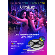 Professioneller LED-Streifen 19W/m, RGB+4000К, 24V DC, COB, 5m, IP20