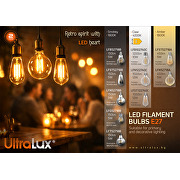 LED filament Kugellampe, Bernstein, G95, 5W, E27, 1800K, 230V AC, Bernstein