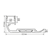 Profilo in alluminio per striscia LED, 2m, scalino