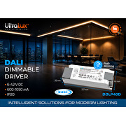 Dimmbarer DALI/Push -Treiber für LED-Beleuchtung, 40W 600-1050mA
