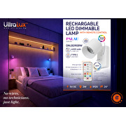 Dimmbare, wiederaufladbare LED-Lampe mit Fernbedienung, 2 W, 3000 K/4000 K/5000 K/6000 K + RGB, 5 V DC, IP20