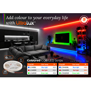 Striscia LED flessibile professionale 11W/m, blu, 24V DC, 480 LEDs/m, COB, IP20