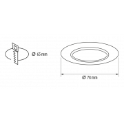 Cornice downlight da soffitto, rotonda, nichel satinato/nichel, fissa, IP20